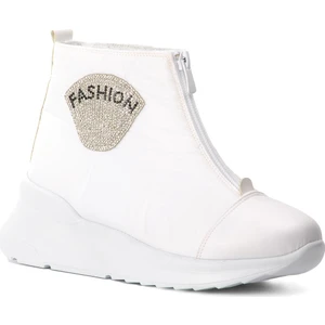 844 Beyaz Içi Kürklü Su Itici Kadın Kar Botu