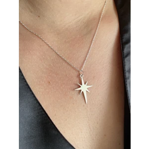 Gümüş Kutup Yıldızı Kolye - Gümüş Kutup Yıldızı Kolye -Kutup Yıldızı Kolye - Gümüş Kolye -KOLYE-925 Ayar Gümüş Kutup Yıldızı Kolye - Kadın Kolye - Kadın Gümüş Kolye