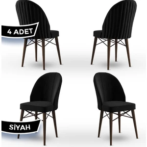Jena Serisi 4 Adet Mutfak Sandalyesi 1.sınıf Babyface Ithal Kumaş Ceviz Gürgen Ayak