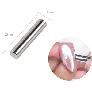 1 Adet Kedi Gözü Oje Magneti Oje Mıknatıs Silindir Neodyum Mıknatıs 5X25 mm