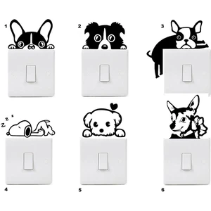 Kt Grup 6 Lı Sevimli Köpek Dekoratif Priz Sticker