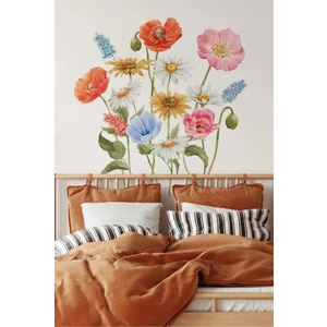 Kt Grup Rengarenk Watercolor Vahşi Çiçekler Modern Duvar Sticker