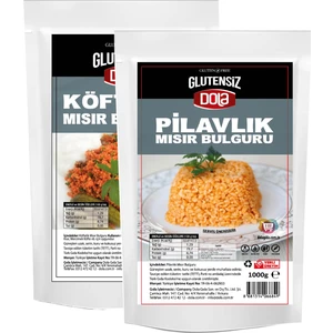 2'li Glutensiz Bulgur Seti Köftelik ve Pilavlık Mısır Bulguru 1 kg x 2 Adet