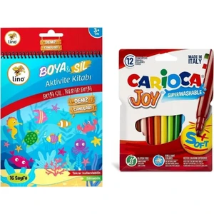 Boya Sil Aktivite Boyama Kitabı Deniz Altı ( Silinebilir ) & Carioca 12’Li Boya