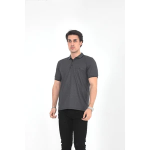 KMK Kombin  Baba Yakalı Cepli Desenli Model Klasik Kesim  T-Shirt