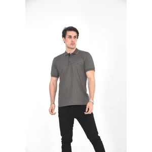 KMK Kombin  Baba Yakalı Cepli Desenli Model Klasik Kesim  T-Shirt