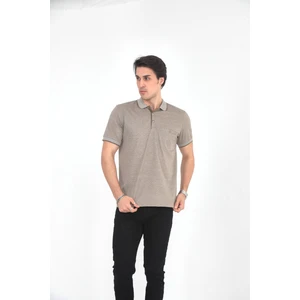 KMK Kombin  Baba Yakalı Cepli Desenli Model Klasik Kesim  T-Shirt