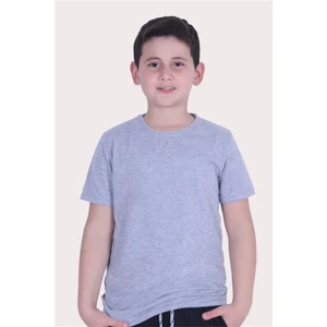 Basic Bisiklet Yaka %100 Pamuk Likralı Düz Unisex Çocuk T-shirt