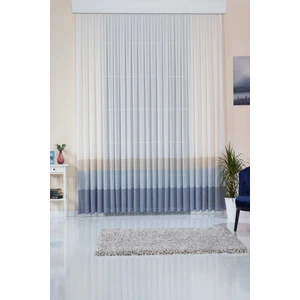 Şeritli Keten Görünümlü Çocuk Odası Melon - Pilesiz - Büzdürmeli Ekstrafor Tül Perde