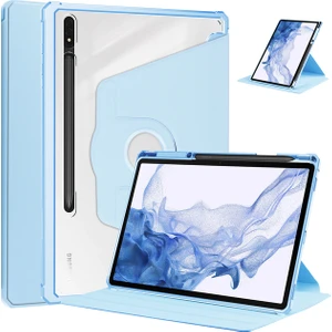 Samsung Galaxy Tab S7 Fe Lte ( T730-T733-T736-T737) Kalem Bölmeli Dönebilen Standlı Kılıf