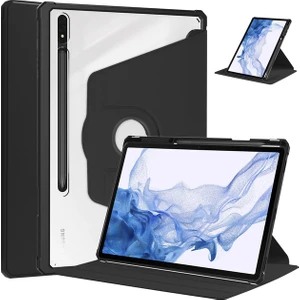 Samsung Galaxy Tab S7 Fe Lte ( T730-T733-T736-T737) Kalem Bölmeli Dönebilen Standlı Kılıf