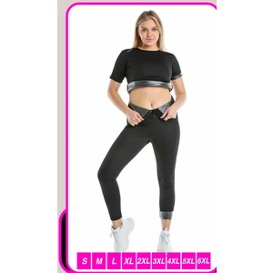 Agraflı Termal Sauna Kısa Kollu Body Tayt Takım