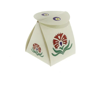Mutlu Adım 50 Adet 4x4,5cm Mini Karton Lokumluk Karanfil Motif Demonte