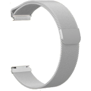 Samsung Galaxy Gear ve Huawei Gt3 Uyumlu Mıknatıslı Gümüş Hasır Saat Kordonu