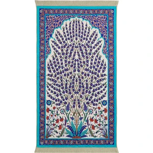 Bursa İpek Turkuaz Bambu Halı Seccade