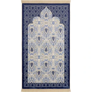 Bursa İpek Lacivert Bambu Halı Seccade