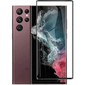 Samsung Galaxy S22 Ultra ile Uyumlu Şeffaf Esnek Kavisli Ekranı Tam Kaplayan Pet Ekran Koruyucu