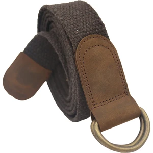 Anatolia Craft Derili 3cm En Bayan Kadın Kız  Için  Kahverengi D Halkalı Antik Tokalı Dokuma Pamuklu Kanvas Spor Kot Bezkemer