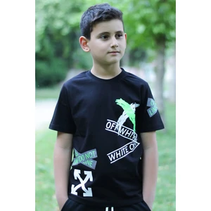 X Baskılı %100 Pamuk Erkek Çocuk T-shirt 9-16 Yaş