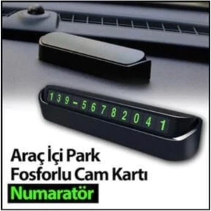 Araç Içi Park Telefon Numarası Fosforlu Numaratör Oto Cam Kartı
