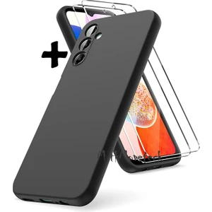 M.TK Moveteck Samsung Galaxy M14 Uyumlu Kılıf Soft Yumuşak Silikon + 9h Ekran Koruyucu Set Kamera Korumalı Kapak