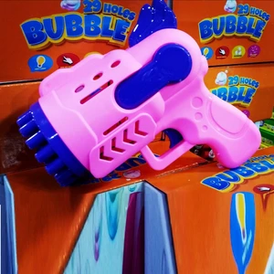 Kuzey Oyuncak LED Light 29 Holes Bubbles Gun 29 Delikli Çoklu Köpük Atan Tabanca Pembe Köpük Tabancası Pilli Tabanca