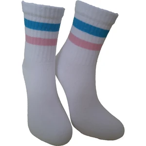 Trendcorap Unisex 2 Çift Çizgi Desenli Tenis Kolej Çorap