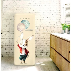Kt Grup Minik Sevimli Tavşan Retro Buzdolabı Sticker