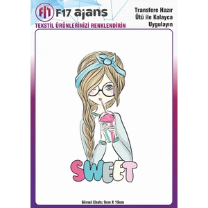 F17 Ajans Ütü ile Yapışan Tekstil Dtf Transfer Baskı Sweet