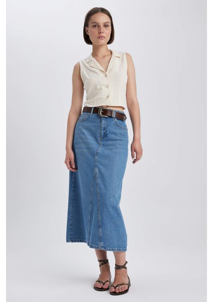 Long Fit %100 Pamuk ean Uzun Etek A6825AX23SM
