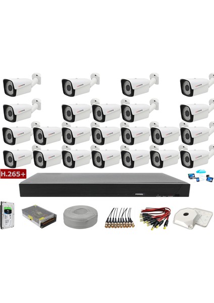23'lü 2mp Ahd Full Set+Harddisk Güvenlik Kamerası
