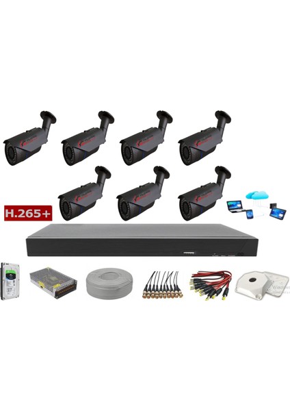 7'li 5mp Lens Ahd Full Paket Güvenlik Kamerası