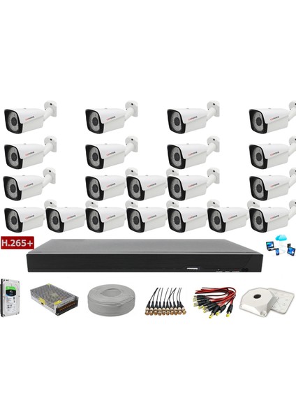 20'li 2mp Ahd Full Set+Harddisk Güvenlik Kamerası