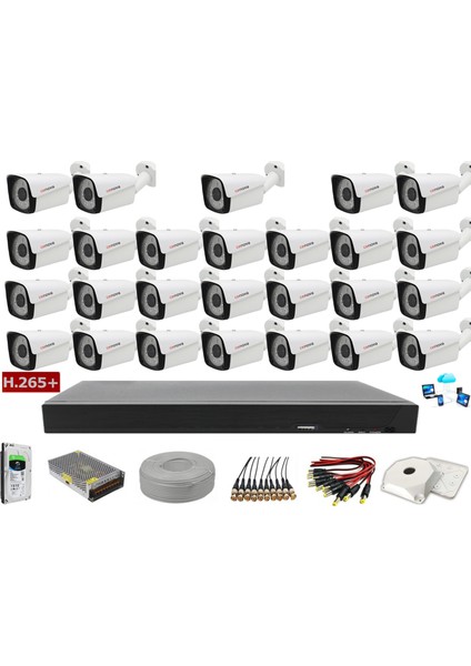 26'lı 2mp Ahd Full Set+Harddisk Güvenlik Kamerası