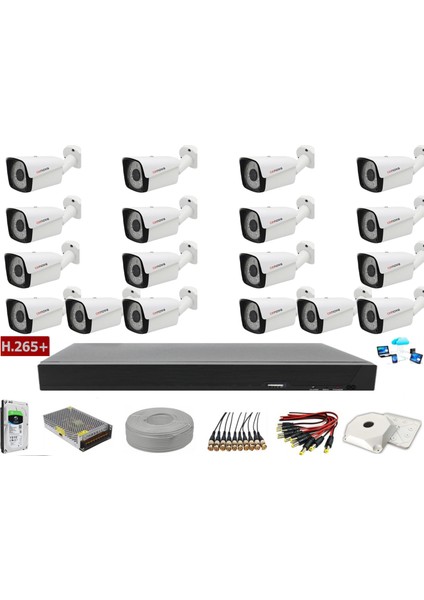18'li 2mp Ahd Full Set+Harddisk Güvenlik Kamerası