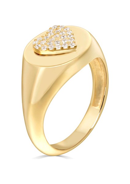 Amor Yüzük 1 Mikron 18 Ayar Altın Kaplama (925 Ayar Gümüş Üzerine), Zirkonyum