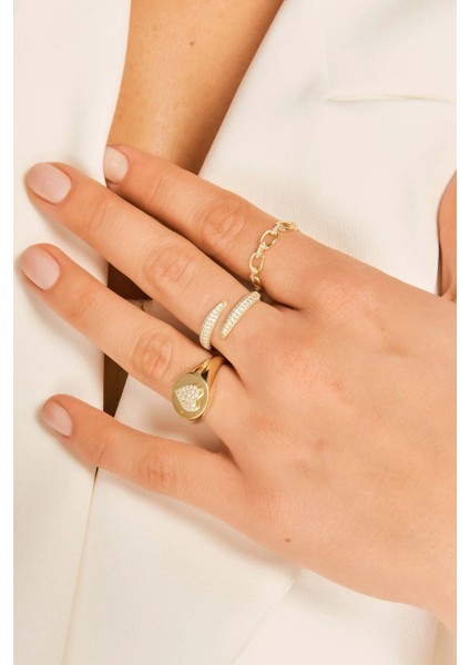 Amor Yüzük 1 Mikron 18 Ayar Altın Kaplama (925 Ayar Gümüş Üzerine), Zirkonyum modelleri