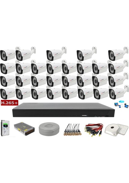 29'lu 2mp Ahd Full Set+Harddisk Güvenlik Kamerası