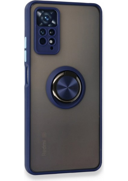 Xiaomi Redmi Note 11 Pro Kılıf Standlı Yüzüklü Buzlu Tasarım Arka Kapak