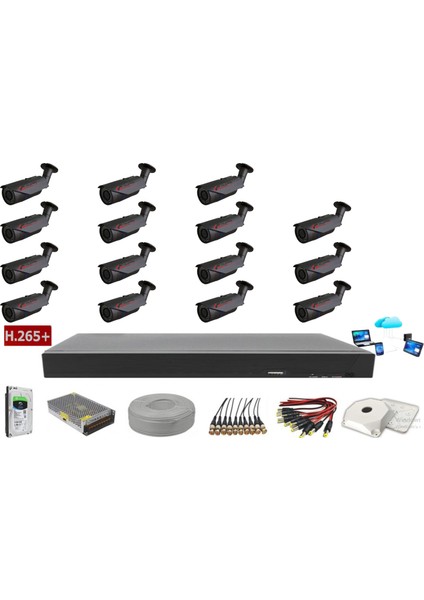 15'li 5mp Lens Ahd Full Paket Güvenlik Kamerası
