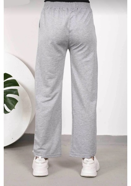 Kadın Gri Çimalı Bol Paça Eşofman Altı fiyatları