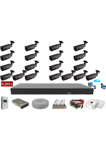 19'lu 5mp Lens Ahd Full Paket Güvenlik Kamerası