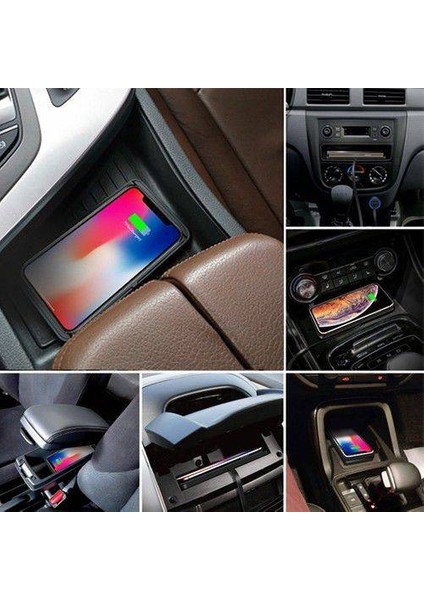 Super Şarj 15W Kablosuz Araç Şarj Padi Masaüstü Kablosuz Şarj Padi USB Girişli Araç Şarjı fırsatları