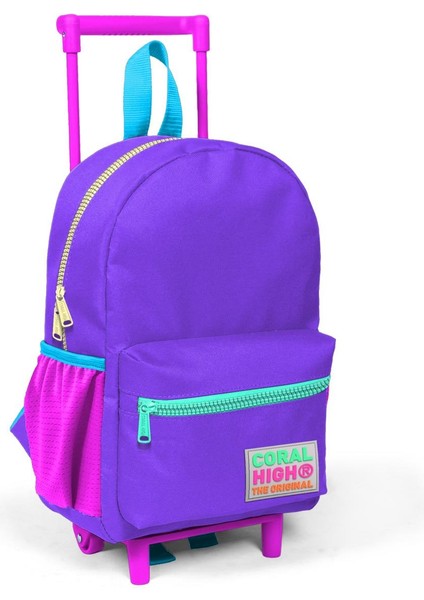 Minik Yuva Çekçekli Sırt Çantası Mor Renk Detaylı Iki Bölmeli 24034