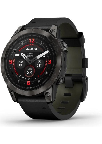 Epix Pro Gen2 Sapphire Karbon Gri Dlc Titanyum Siyah Deri Kayış