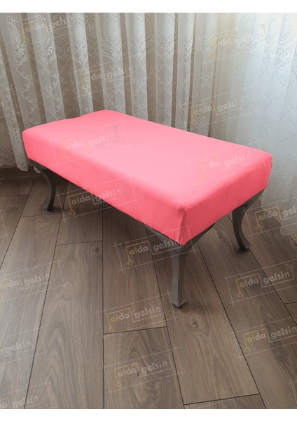 110 cm Düz Ayak Ucu Kapı Önü Antre Bench Puf Gümüş Ayak