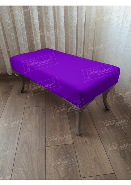 110 cm Düz Ayak Ucu Kapı Önü Antre Bench Puf Gümüş Ayak