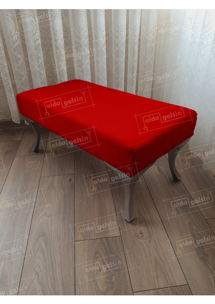 110 cm Düz Ayak Ucu Kapı Önü Antre Bench Puf Gümüş Ayak