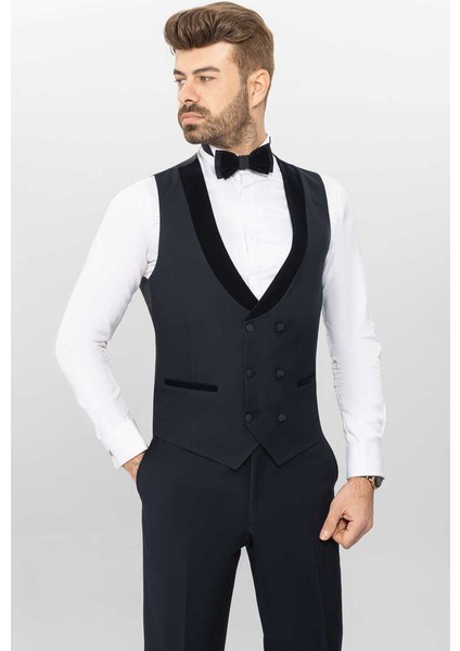 Slim Fit Bırdeye Damatlık Kombın Lacivert fiyatları
