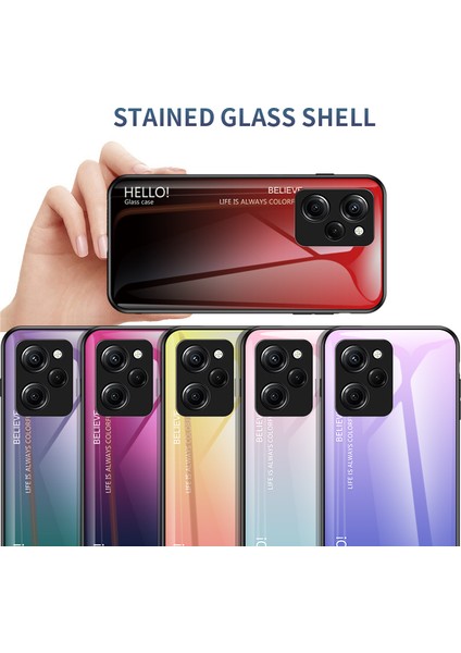 Lr Joyful Xiaomi Poco X5 Pro 5g / Redmi Note 12 Pro Speed ​​5g Telefon Kılıfı Temperli Cam Ince Kılıf (Yurt Dışından)